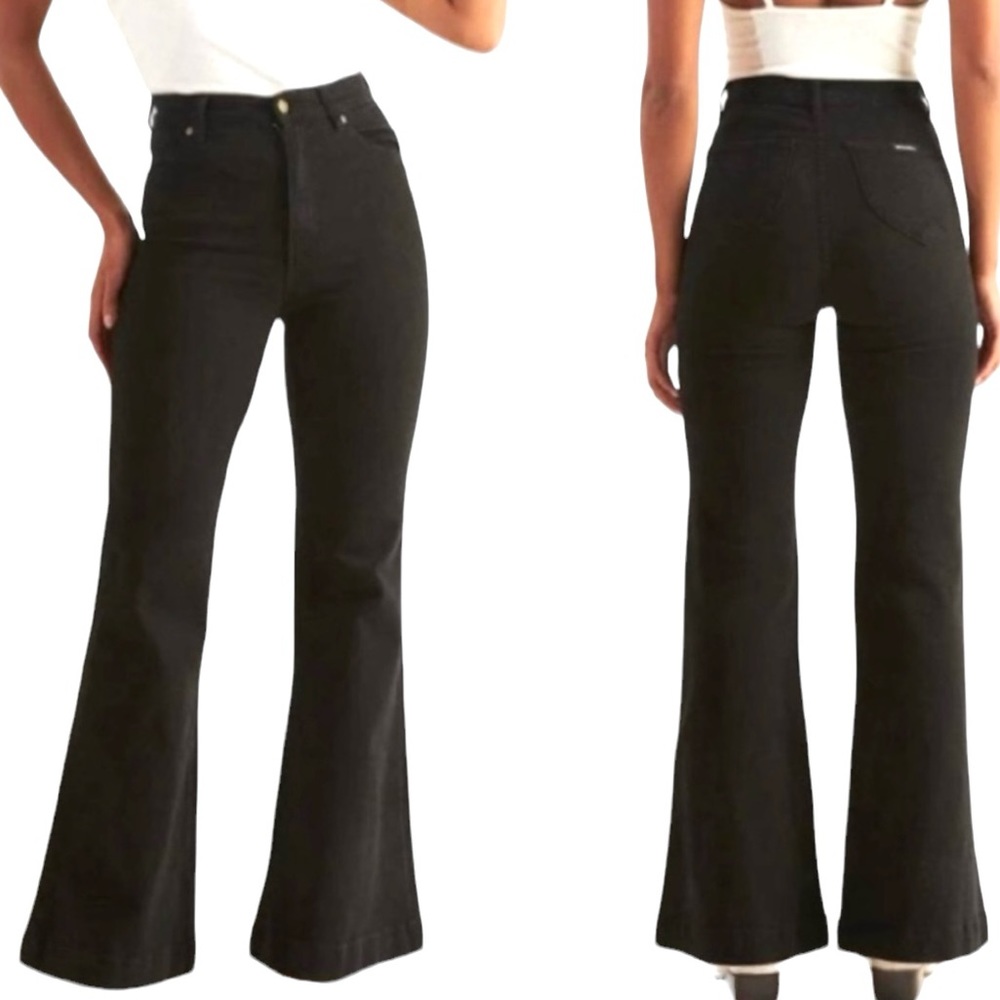 ROLLA'S Eastcoast Flare High Rise Jeans in Black Denim W’s Size 27